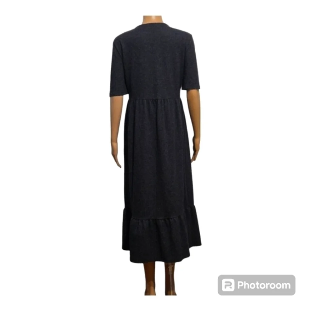 Zara Tweed Black Ruffled. Dress - Picture 2 of 7